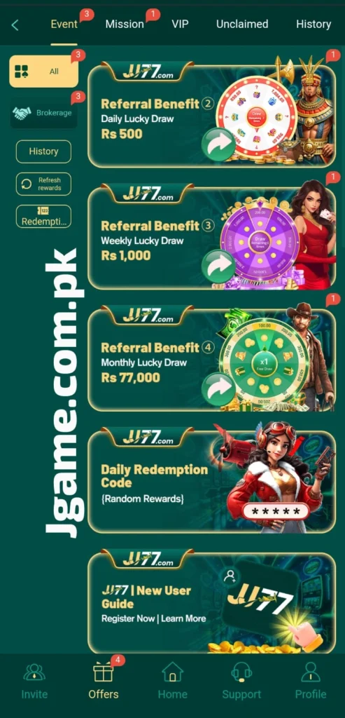 jj77 Bonuses