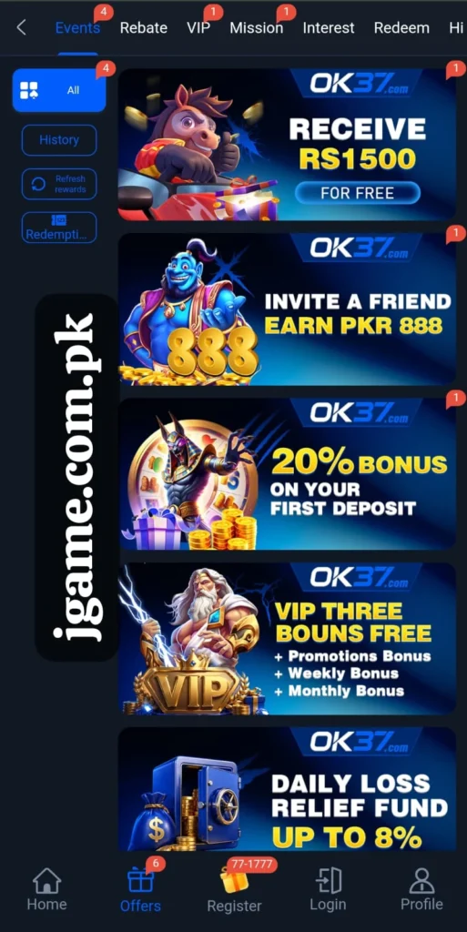OK37 Bonuses