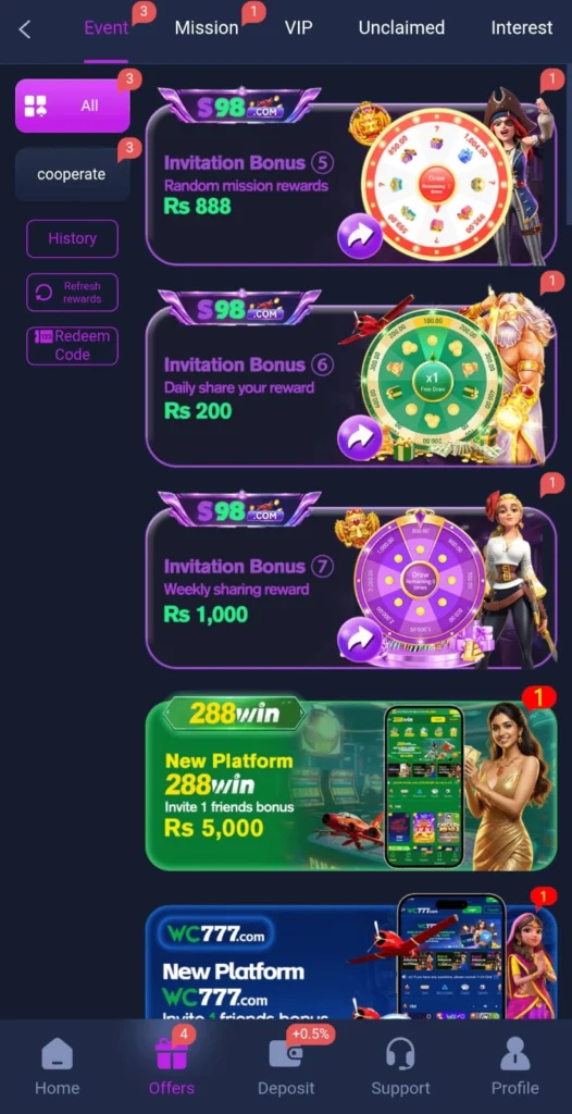 S98 Rewards